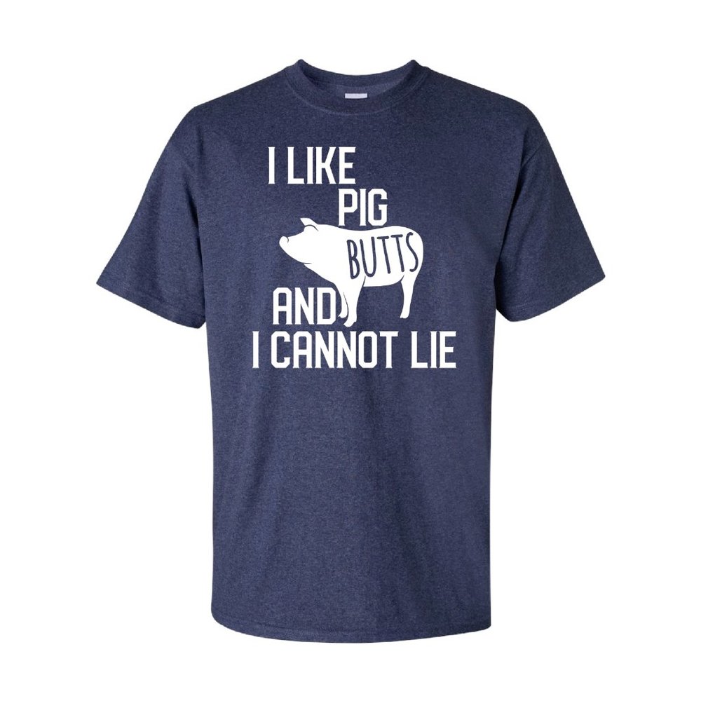 BBQ shirt I Like Pig Butts Navy Blue Next level